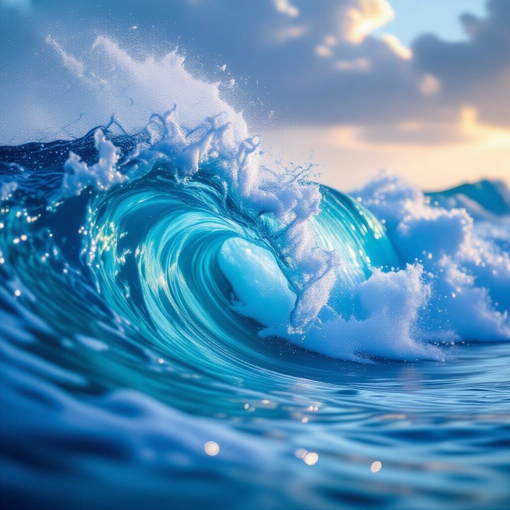 Dynamic Ocean Wave with Natural Lighting
