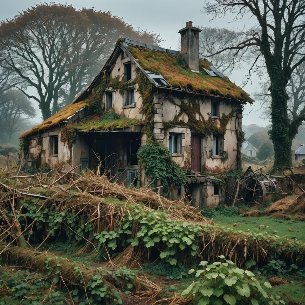 Cyberpunk Farmhouse in Brittany Ruins