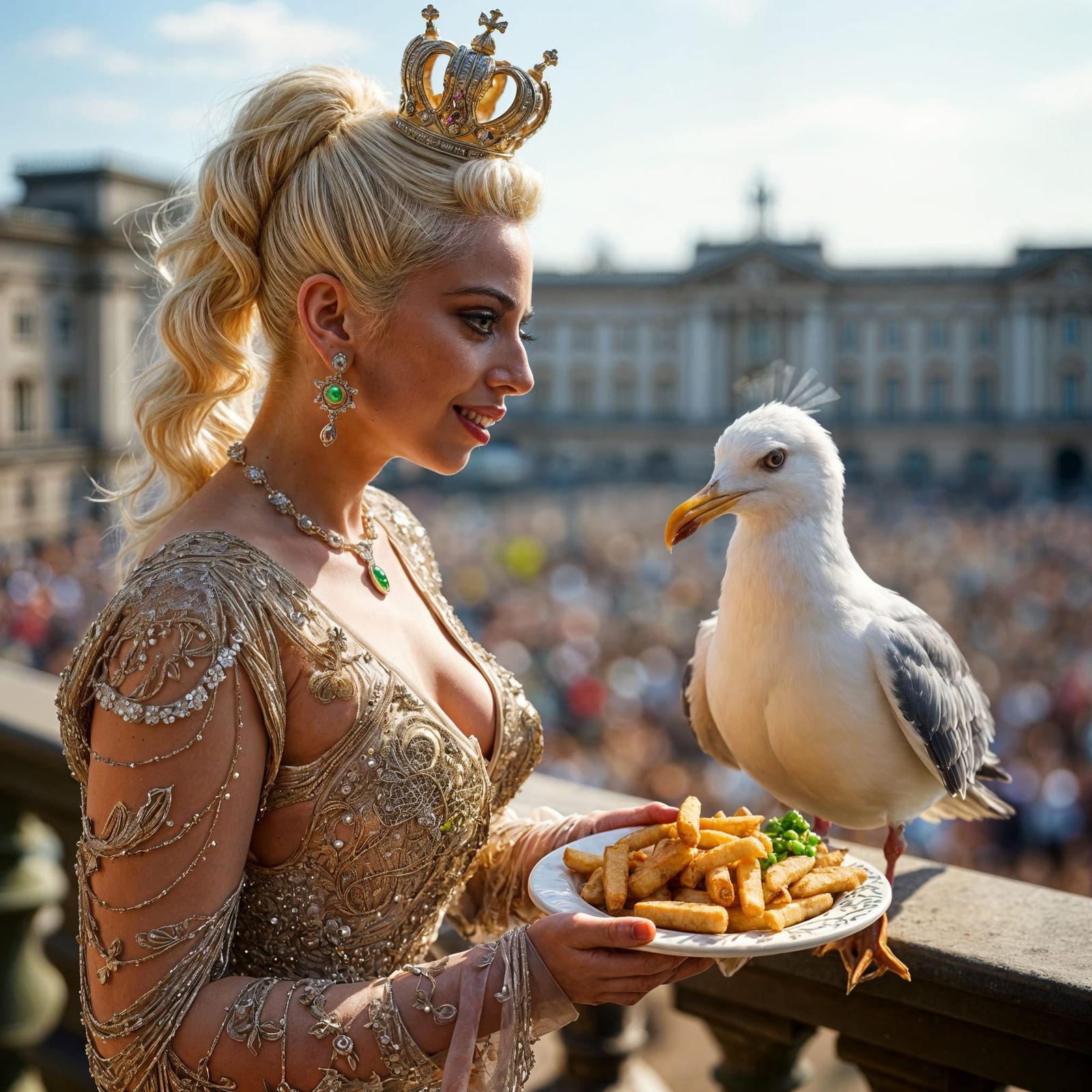 Lady Gaga Serves Seagull at Buckingham Palace