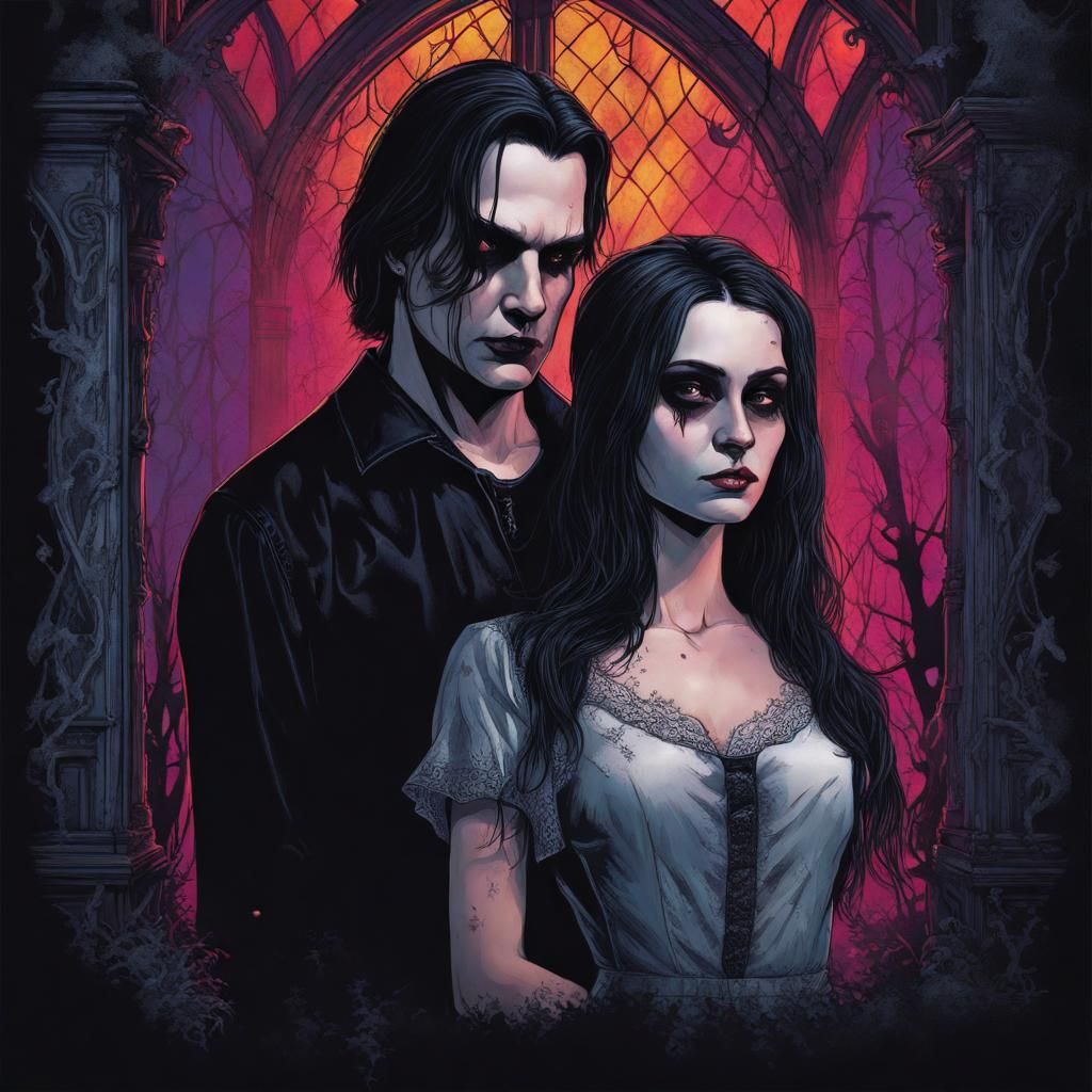 Darkly Romantic Adamms Family T-Shirt Design