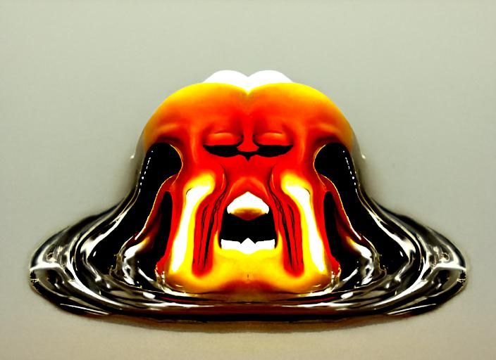 Surreal Melting Face Generated by AI