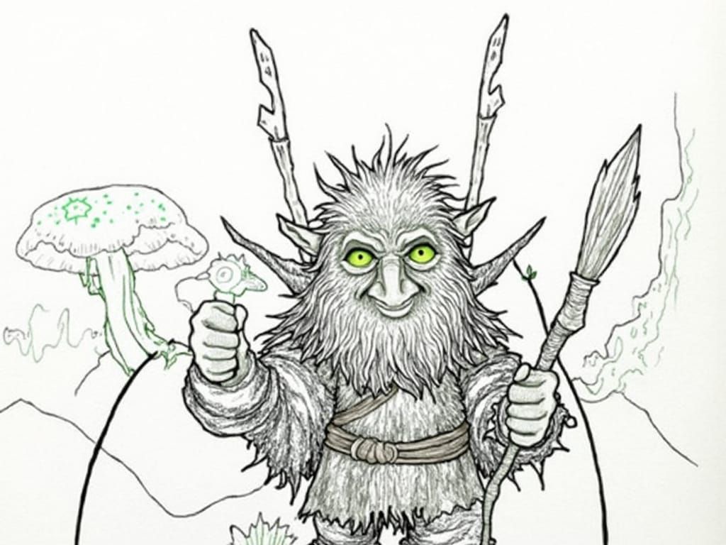 Gnome Artificer in Neolithic Age, Earthy Illustration