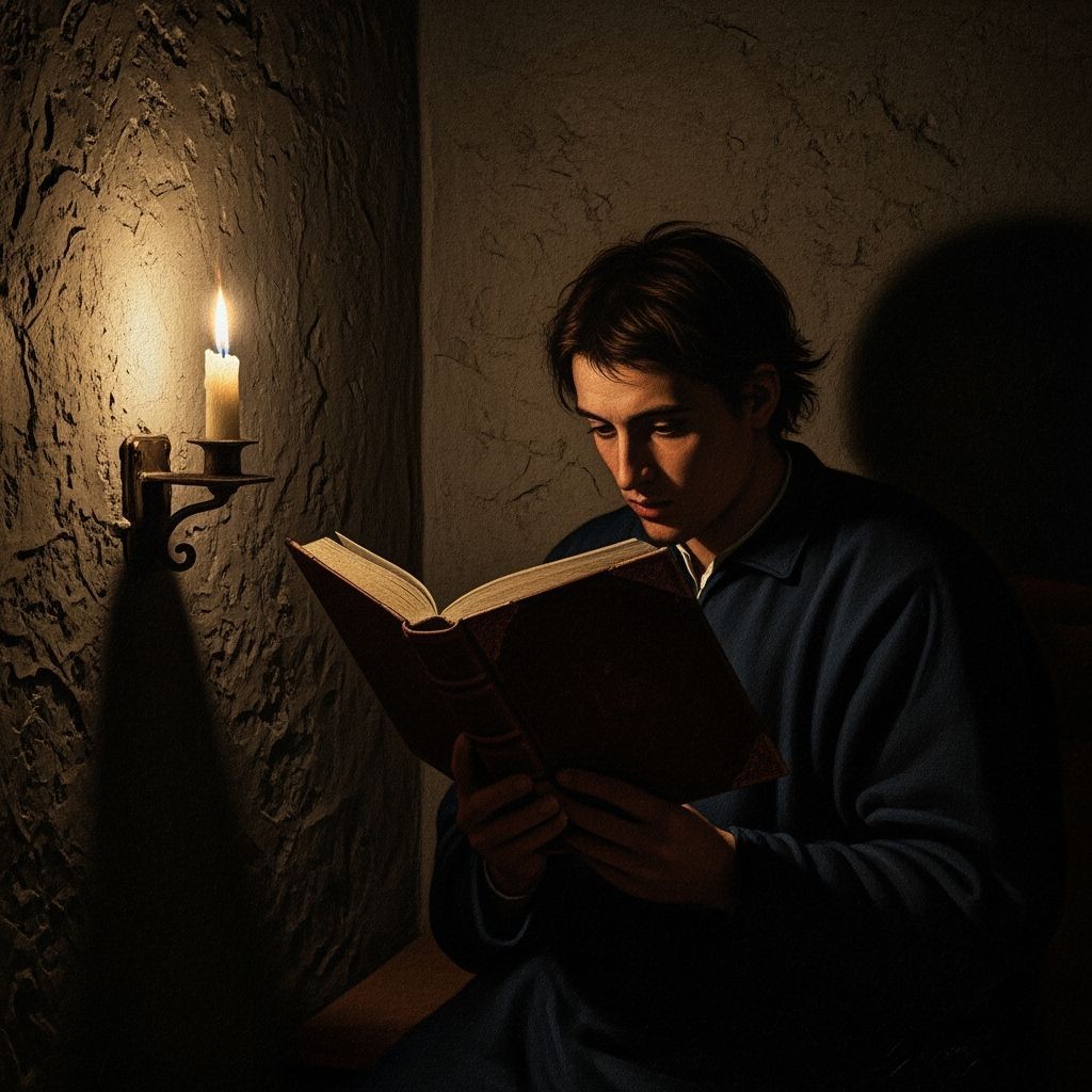 A solitary figure sits