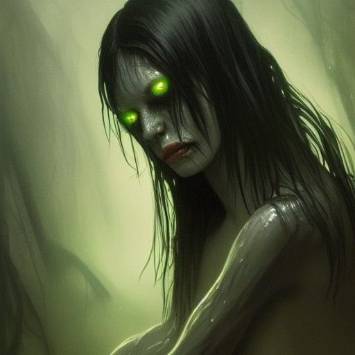 Creepy Sea Hag Portrait in Hyperdetailed Style