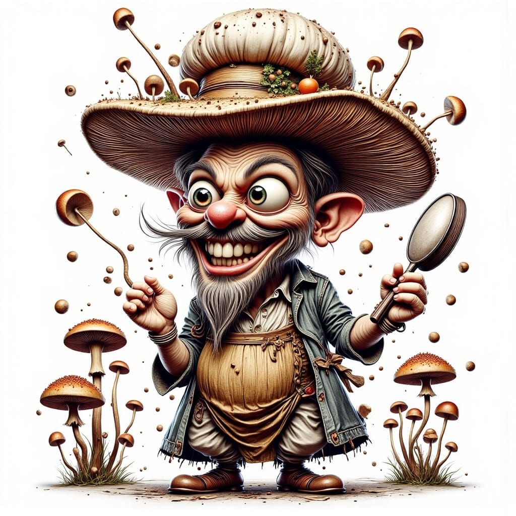 Surreal Chef in Art Nouveau Fungi Style