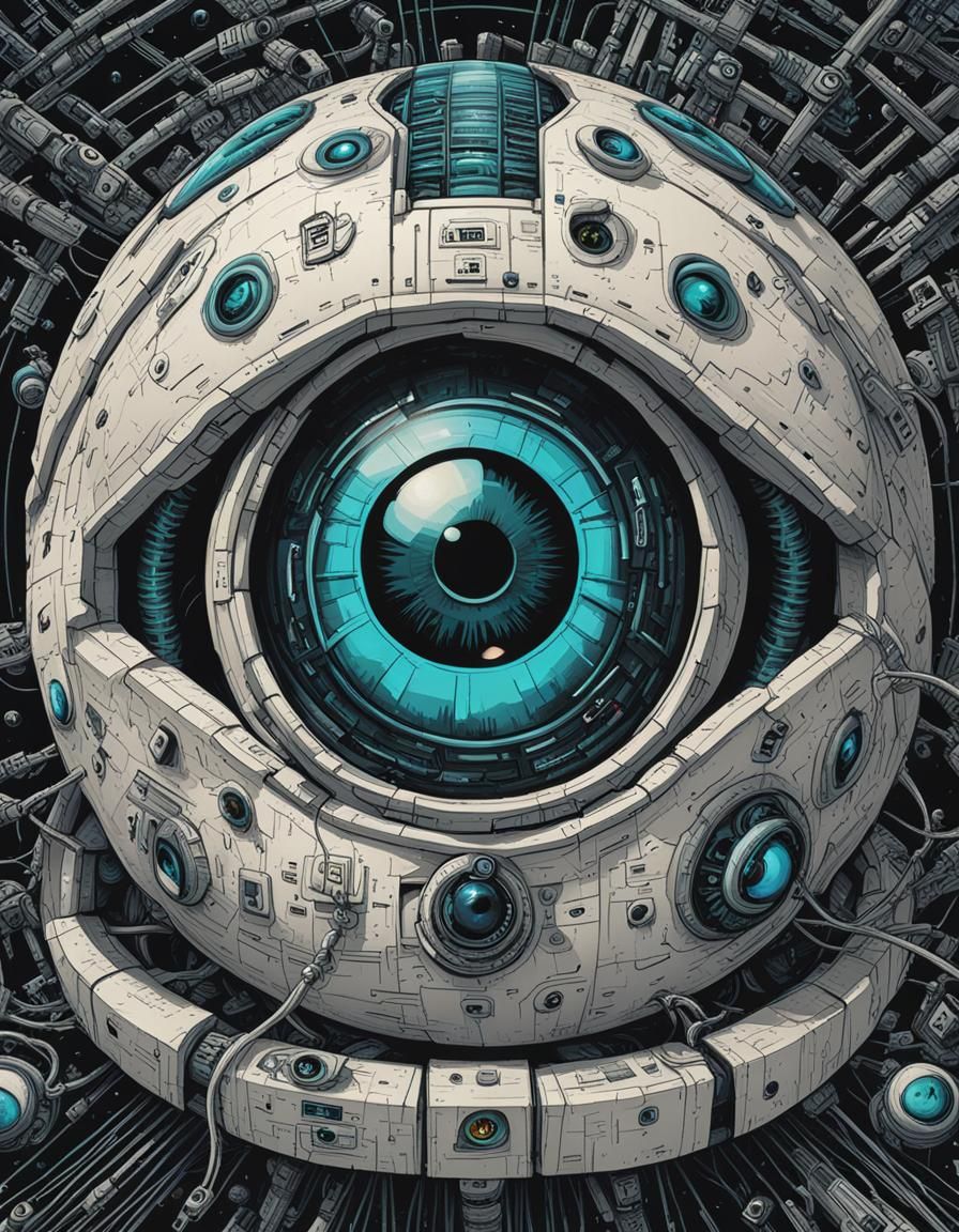 Cybernetic Eyeball: Intricate Sci-Fi Concept Art