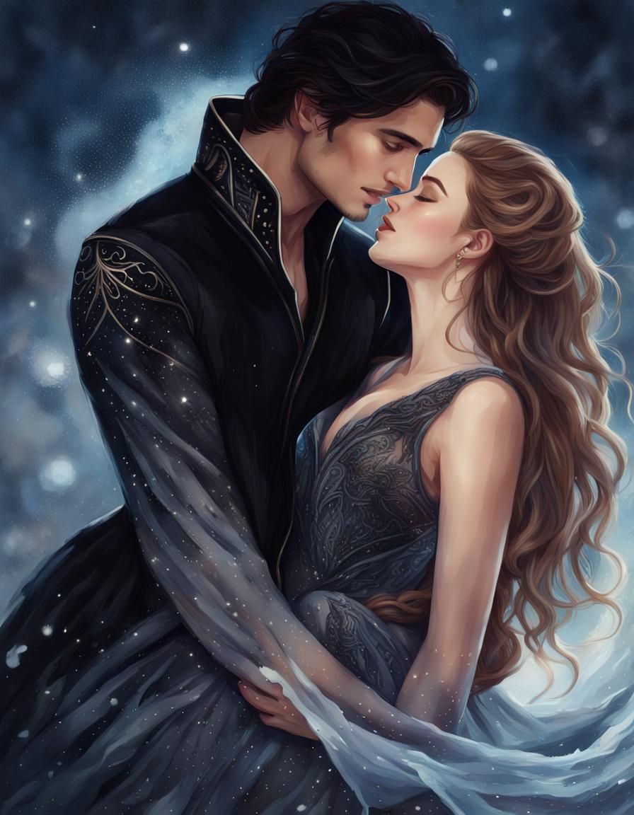 Feyre and Rhysand: Lovers in Liquid Starlight