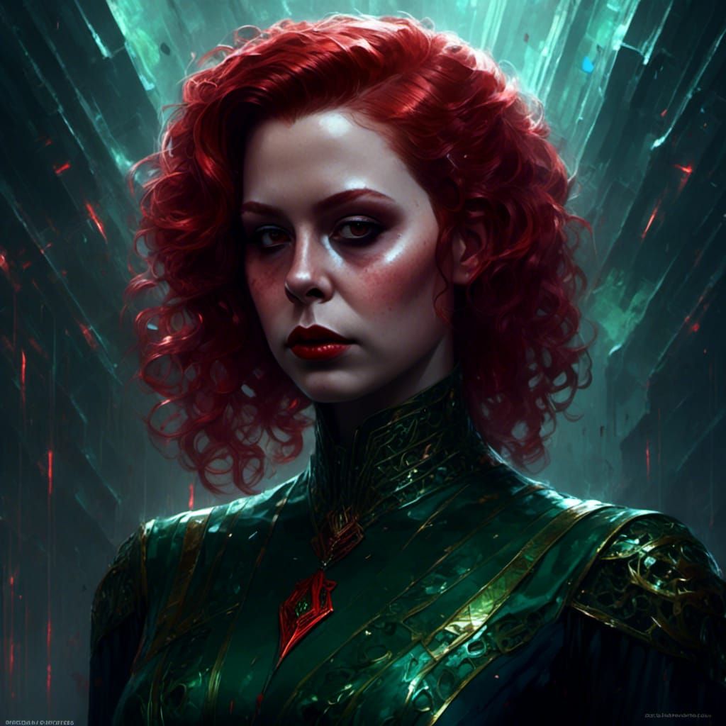 Cyberpunk Vampiress Portrait in Star Trek Style