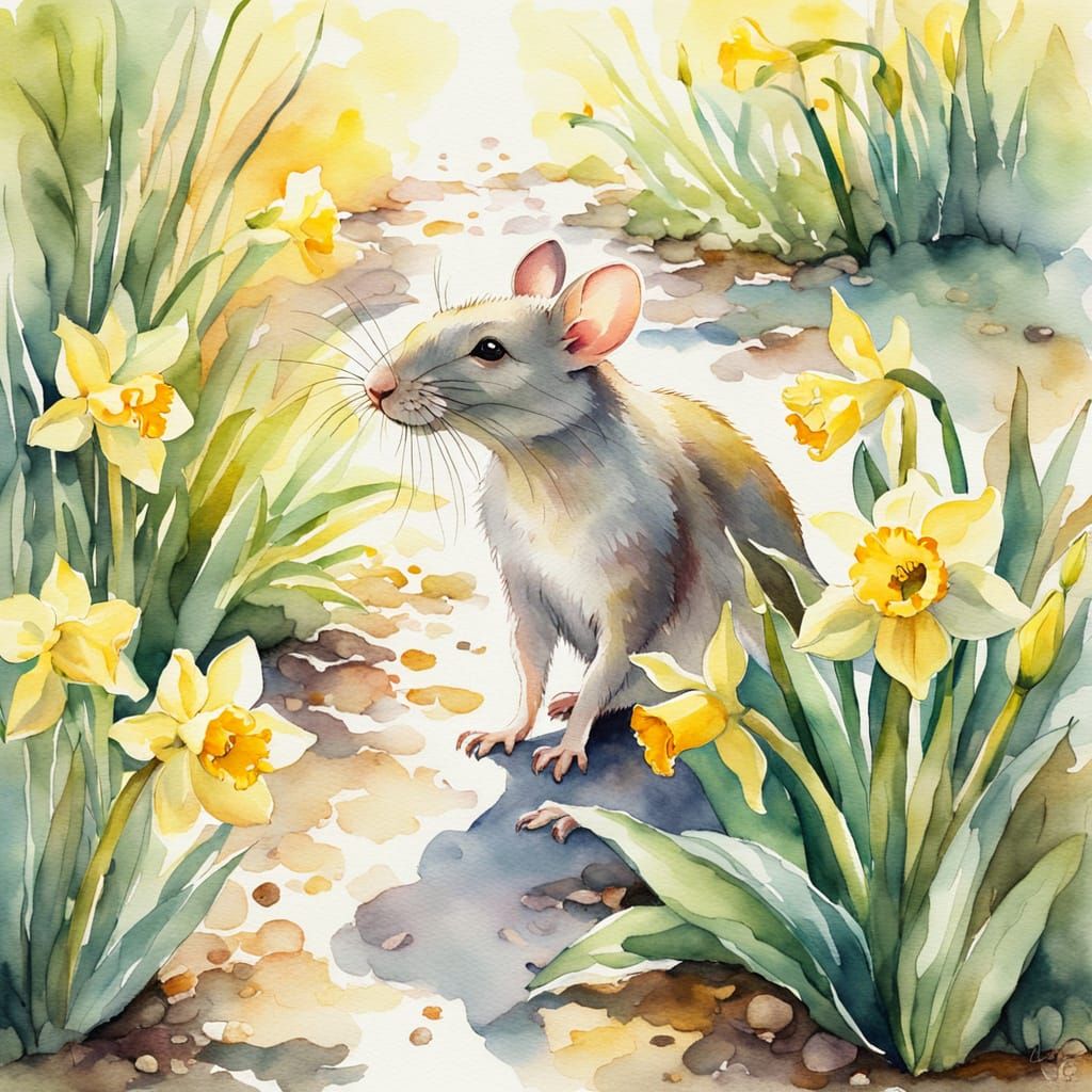 rat and daffodil