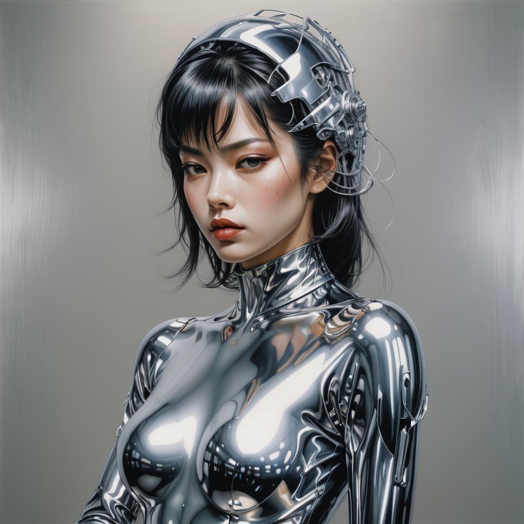 Chrome Woman in Sorayama Style