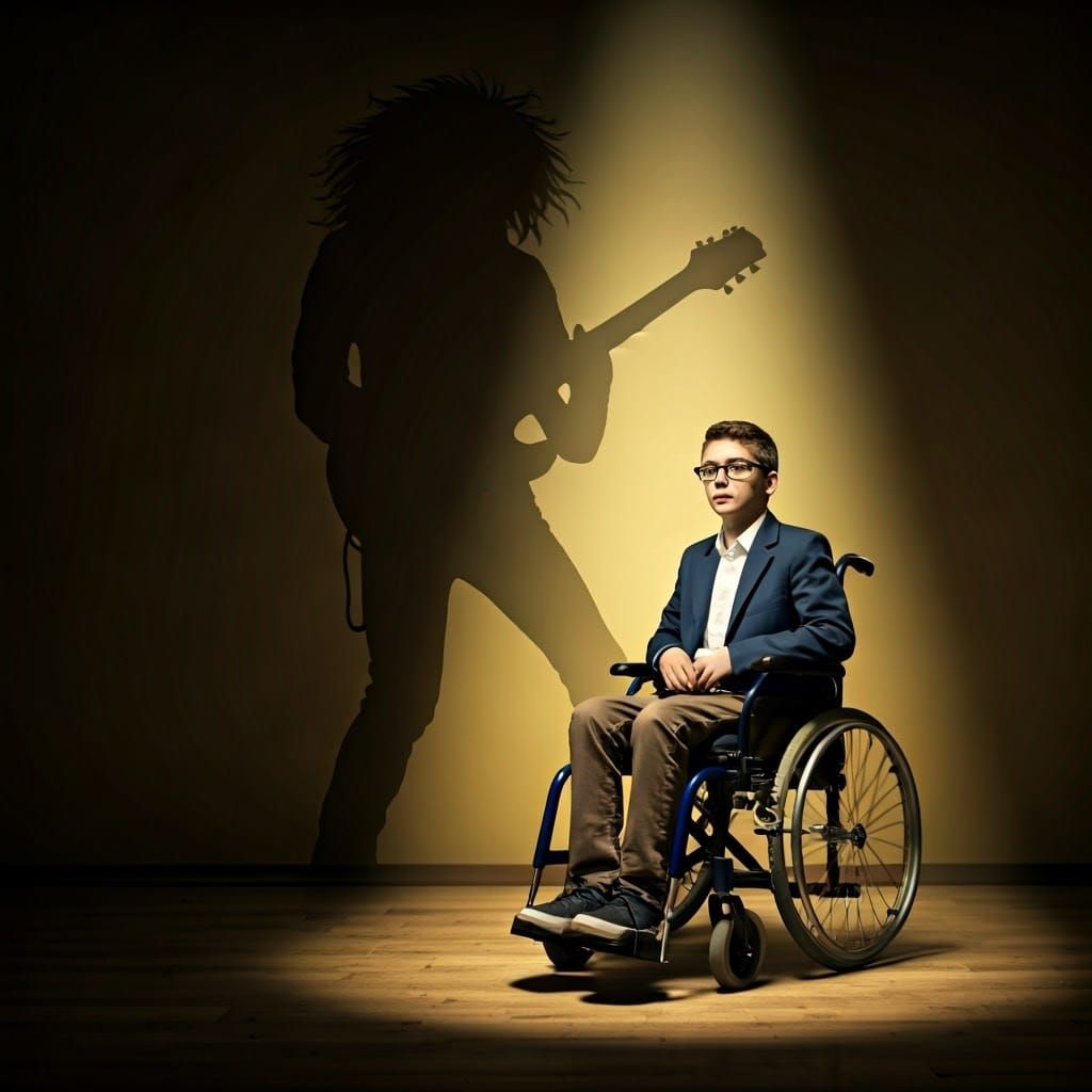 Elegant Teen Rock Star Transformed by Spotlight