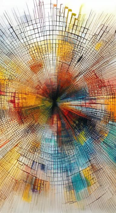 spiders web - abstract art oil painting