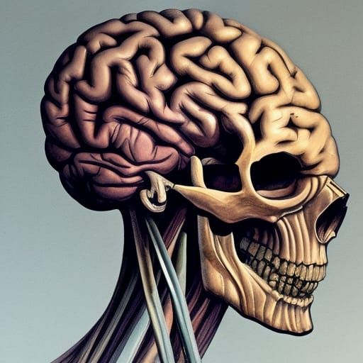 Reanimated Skull Portrait in Watercolor Artgerm Style