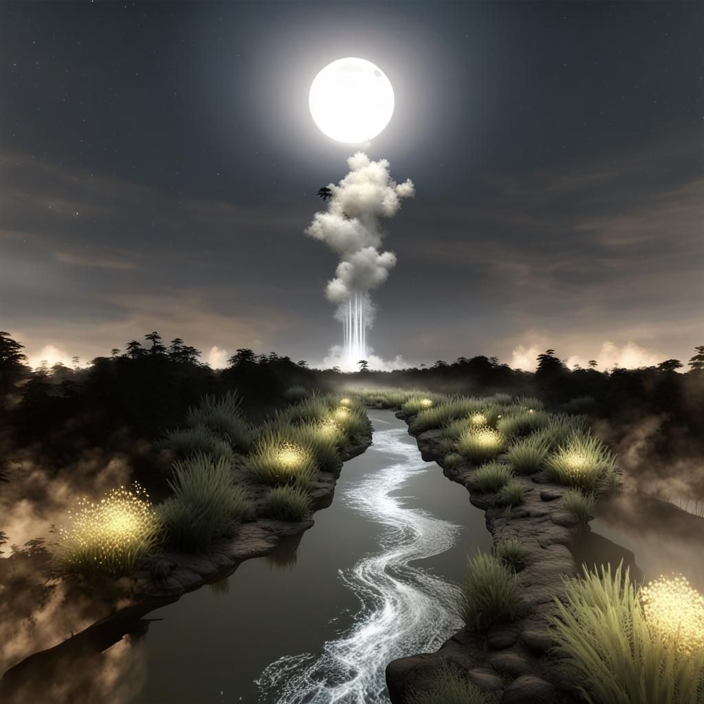 Nuclear Flowers and Spirits in Electric River