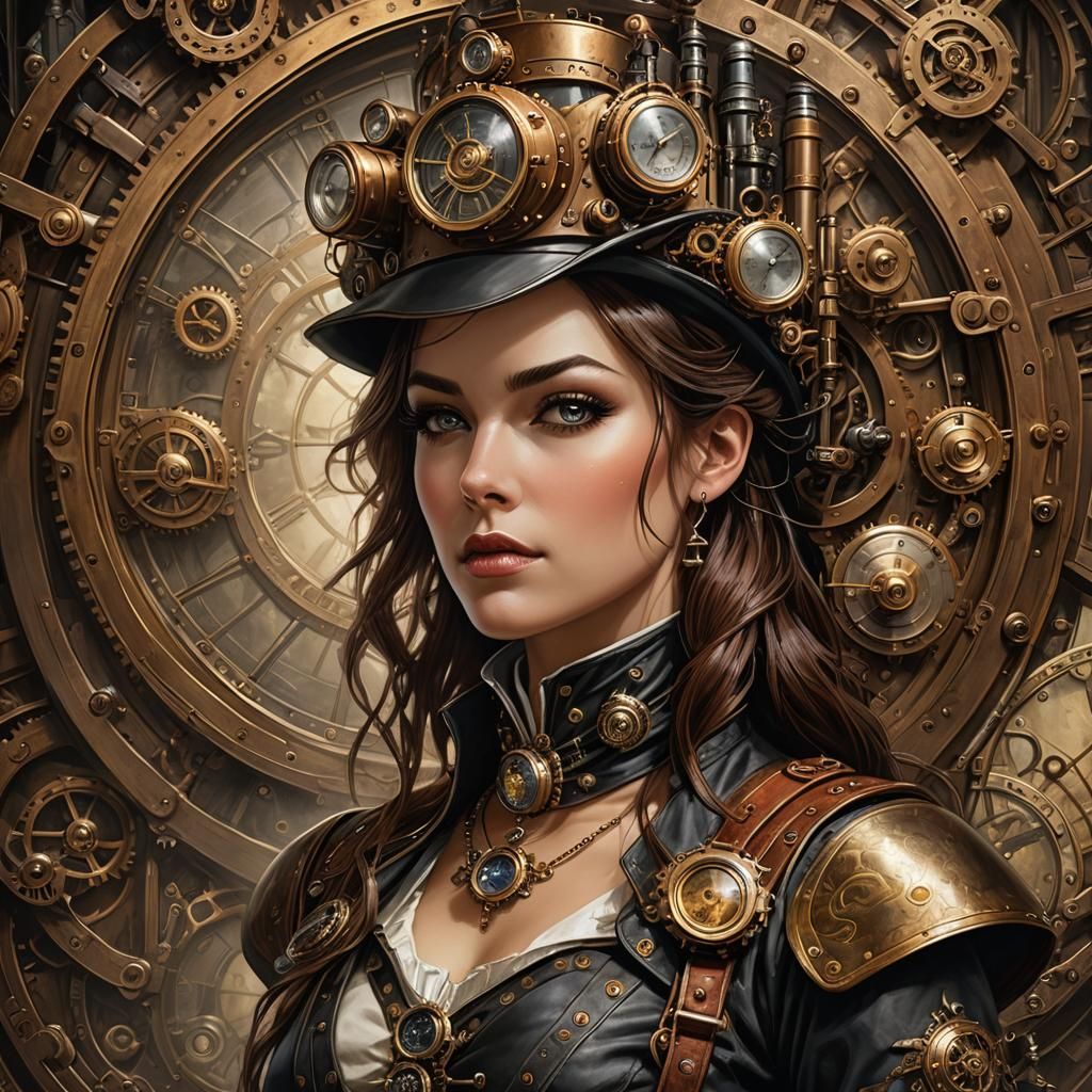 Steampunk Portrait in Painterly Style