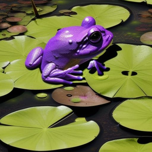 Purple Frog on Lily Pad, Dynamic Lighting Concept Art