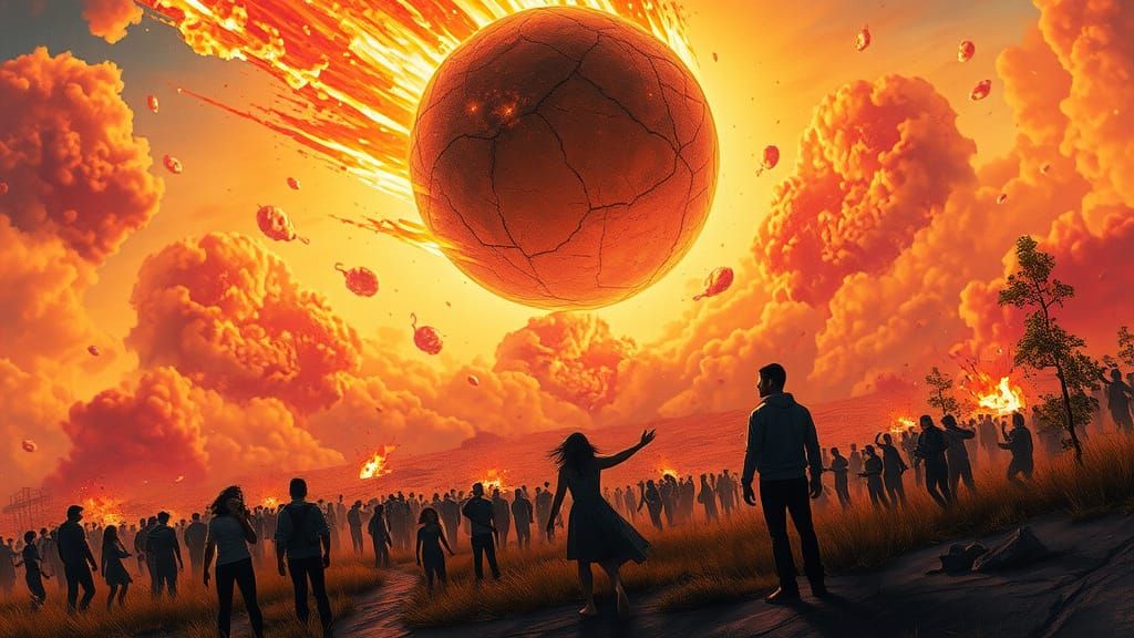 Asteroid Apocalypse in Cosmic Illustration