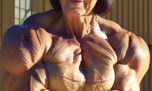 Muscular Grandma Bodybuilder with Ripped Physique