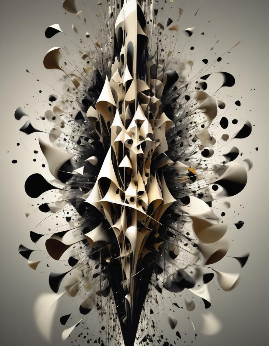 Abstract Graphic Arabesque in Prismatic Style