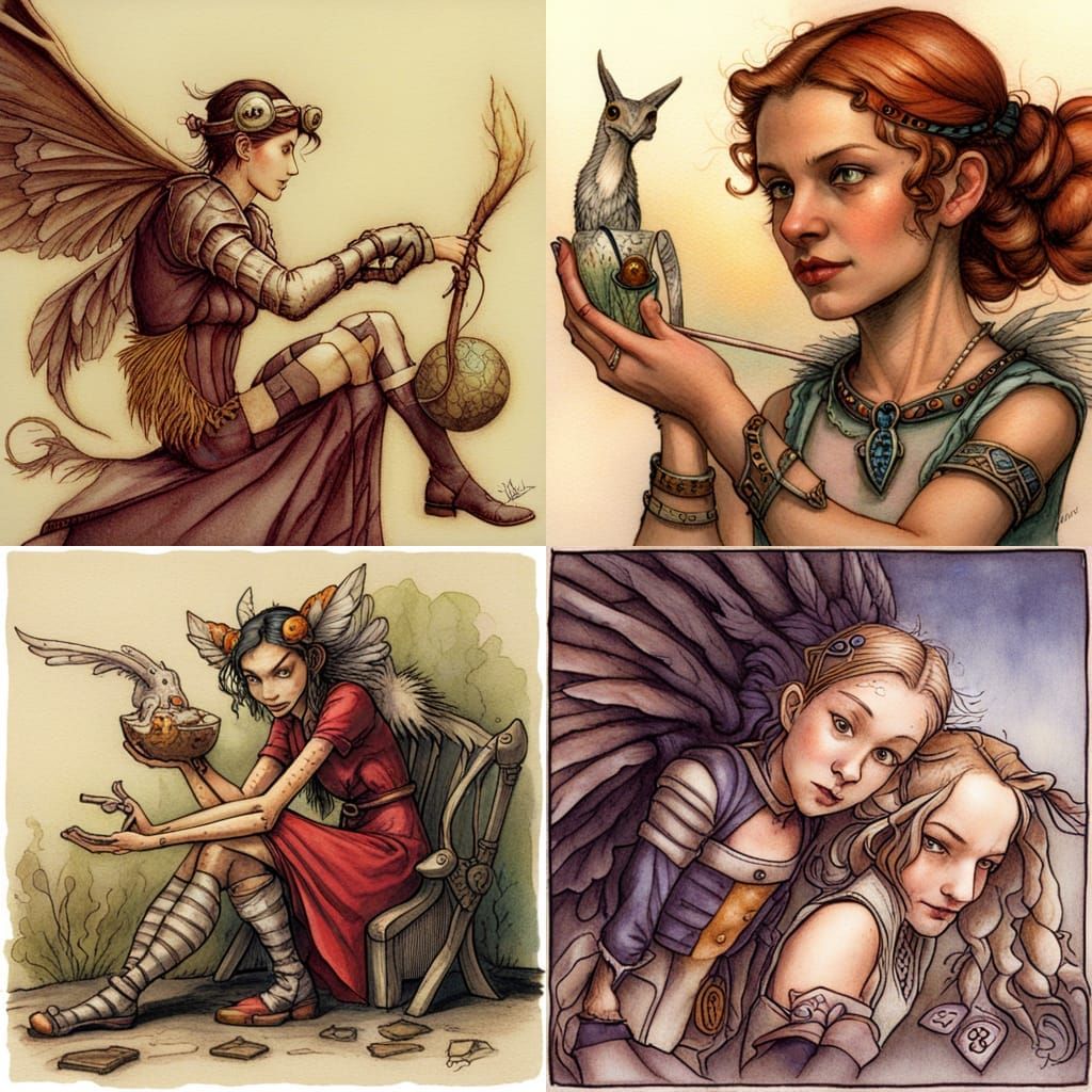 Whimsical Fairy-Tale Creature in Forest Illustration