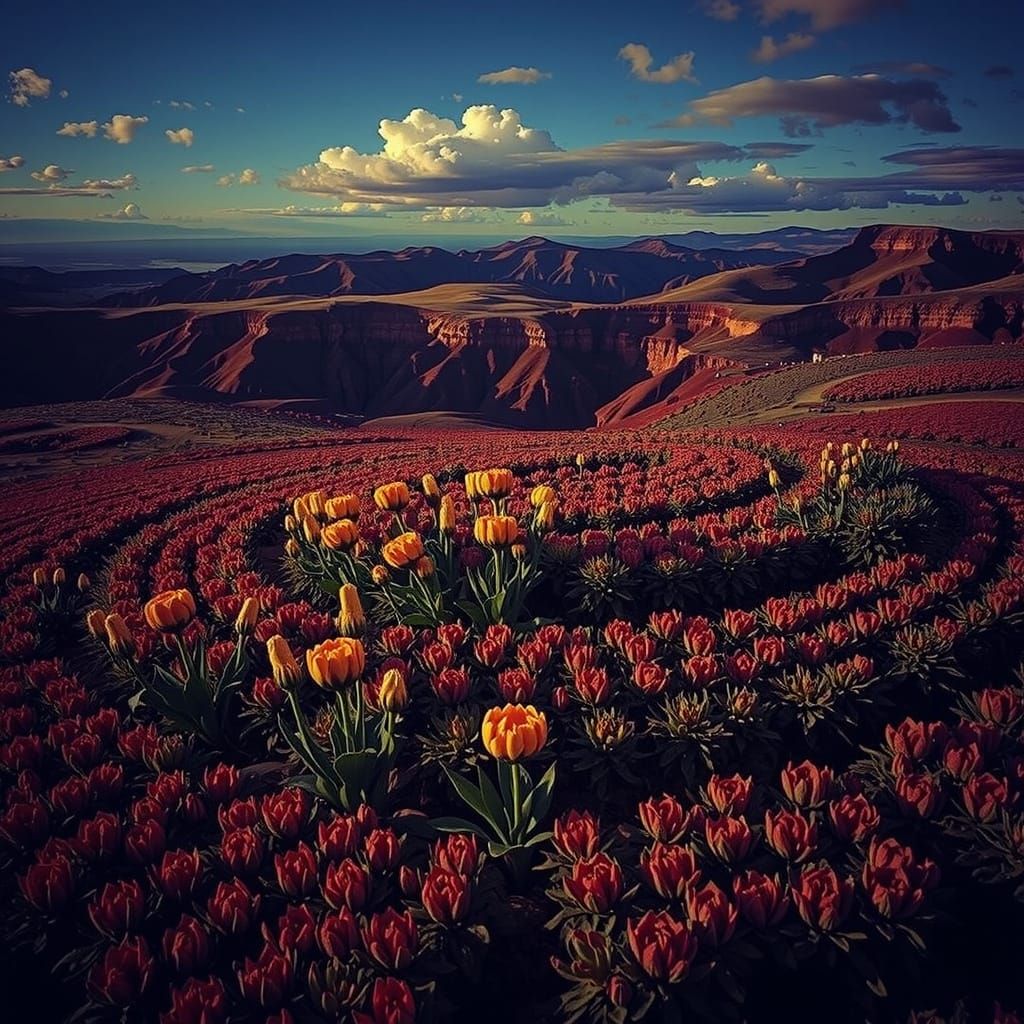 Detailed Botanic Illustration in Gilded Green and Teal