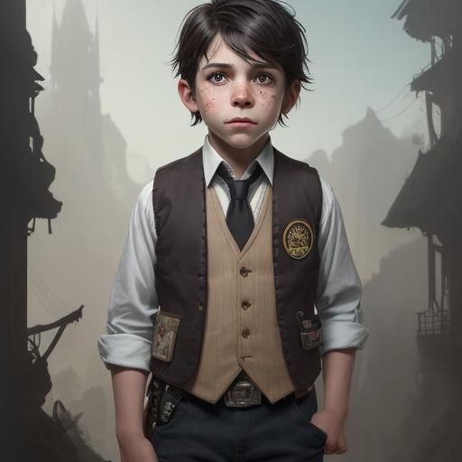 Child Winston: Precocious Troublemaker in Detailed Matte Pai...