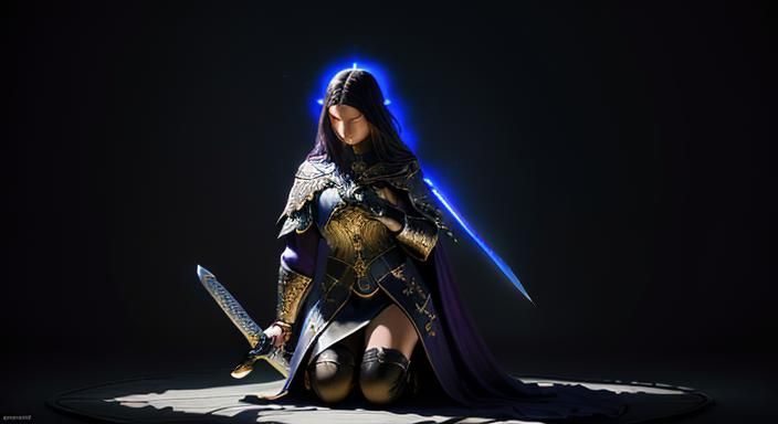 Dark Fantasy Prayer: A Hyperdetailed 3D Rendering