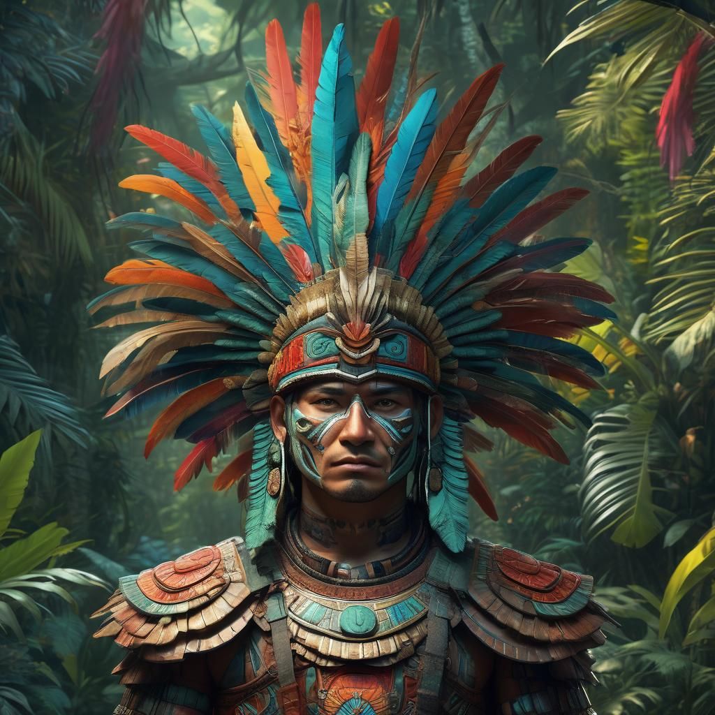 Mayan Officer Portrait in Hyperrealistic Concept Art