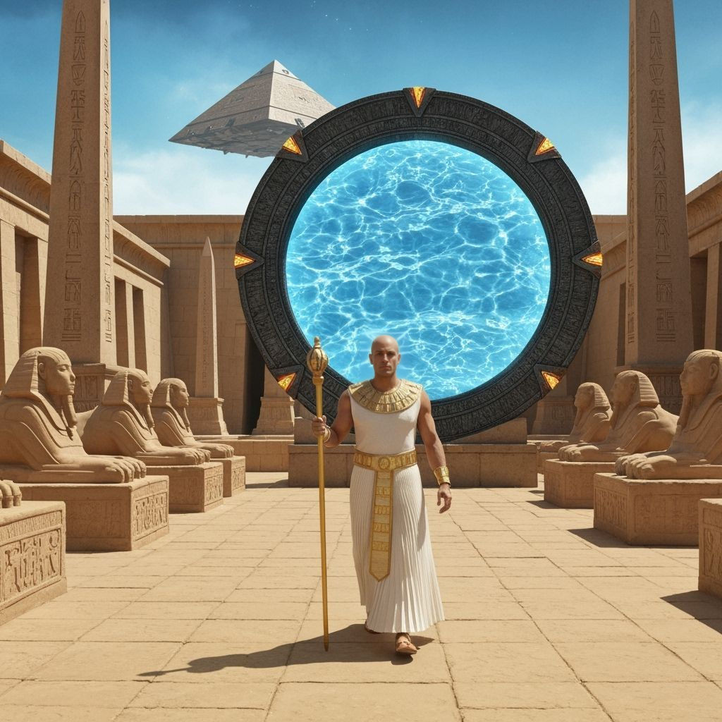 Stargate Scene in Egyptian Temple Courtyard