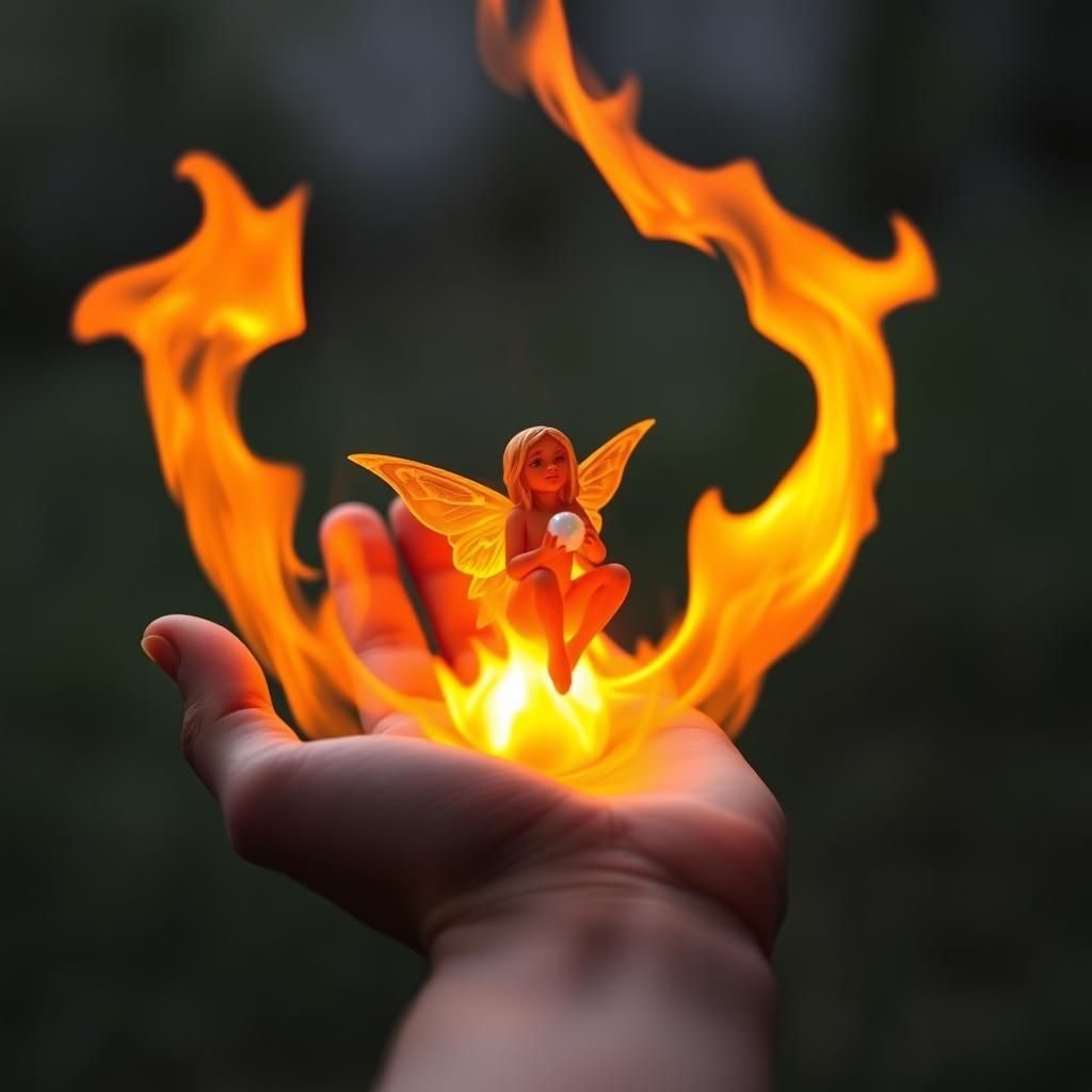 Young Mage Summons a Fire Sprite Elemental
