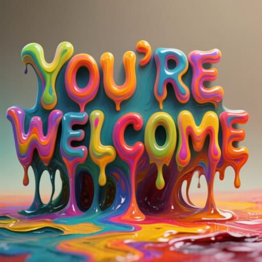 Melting 3D Letters in Surrealist Style