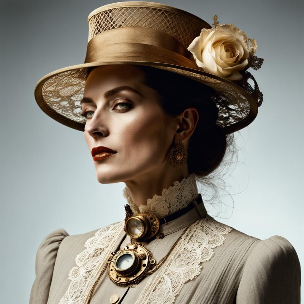 Elegant Woman Portrait in 1910s French Style