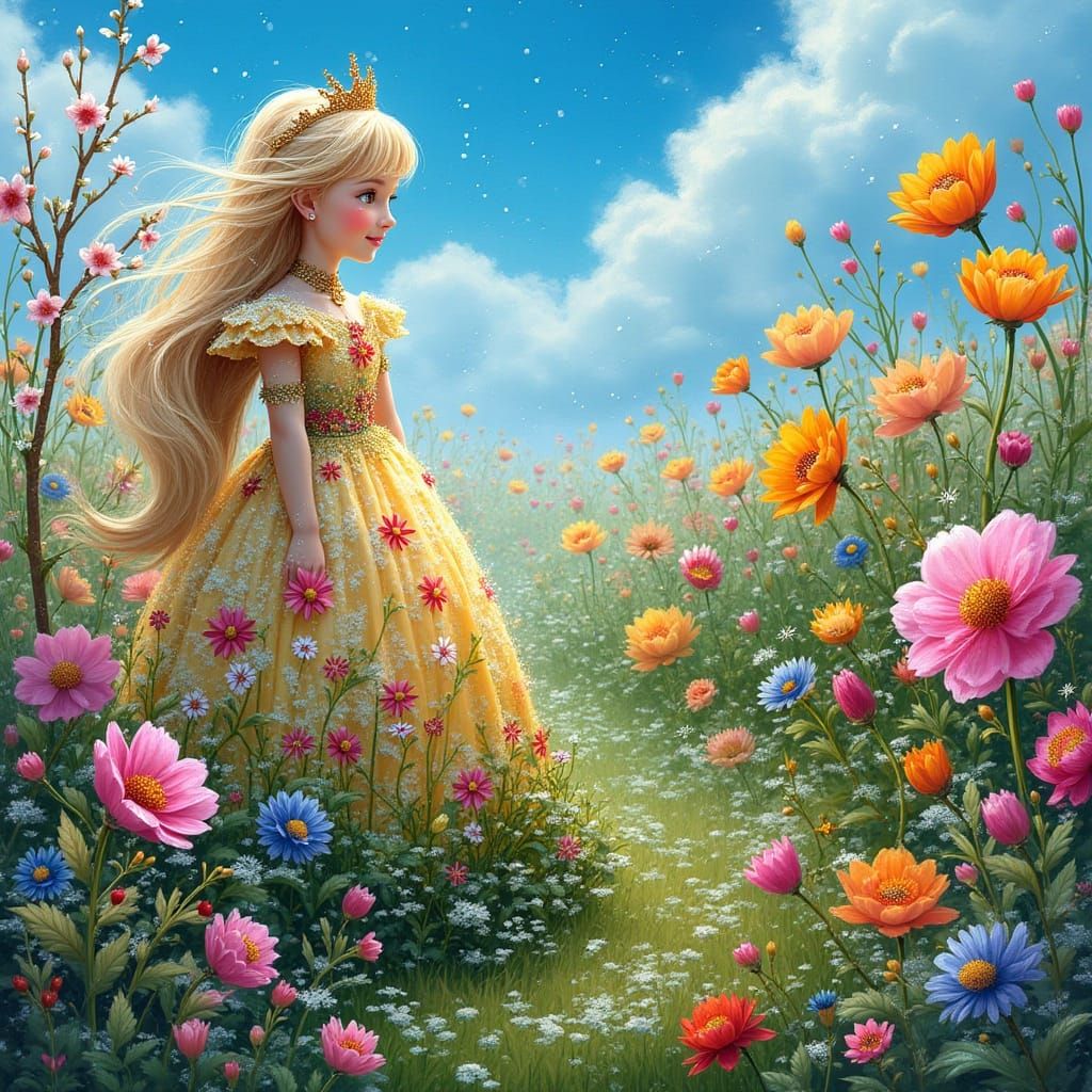 Princess Spring in Whimsical Floral Country