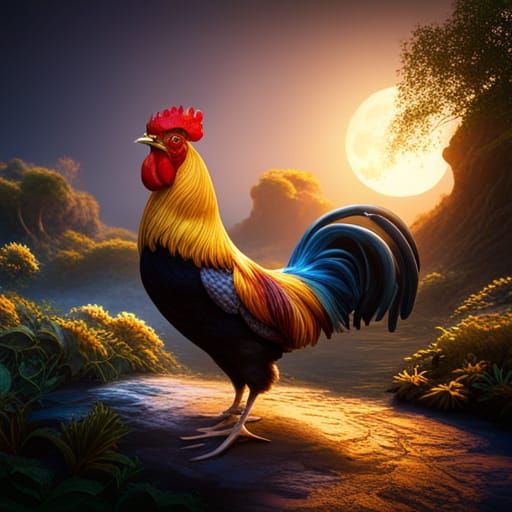 Detailed Barcelos Rooster Fantasy Concept Art