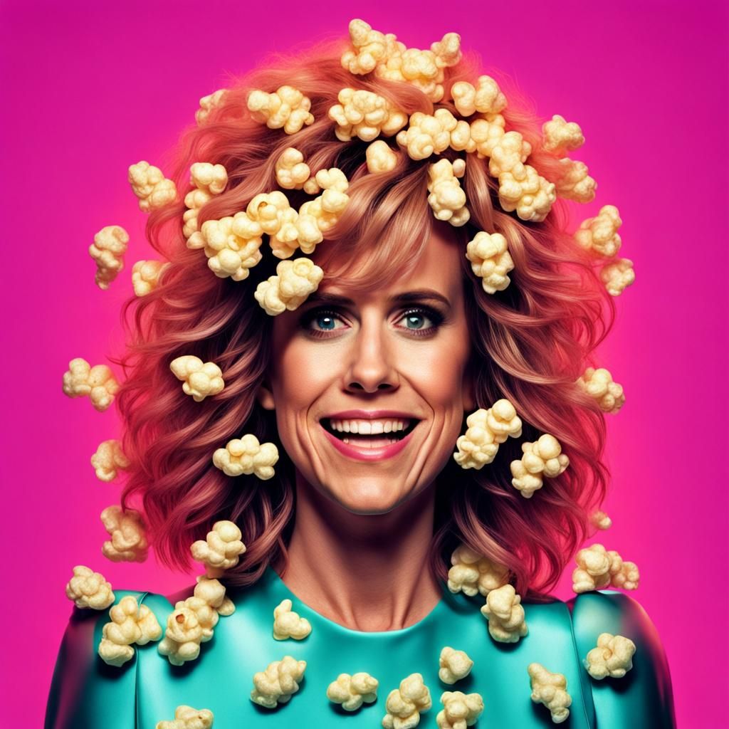 Kristen Wiig in Popcorn Gown, Synthwave Style