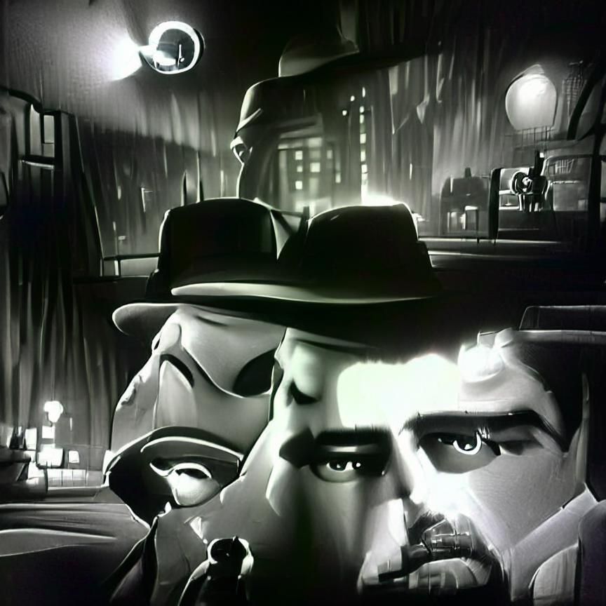 Film Noir Scene in George Lucas Style
