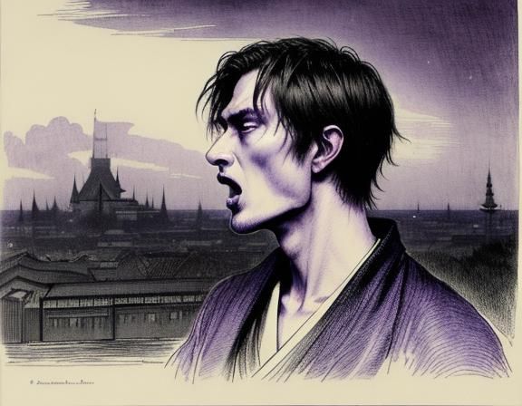 Ethereal Samurai Screaming in Floridian Rain