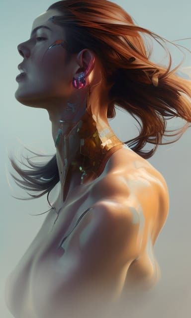 Dynamic Athlete Portrait in Hyperdetailed Digital Art