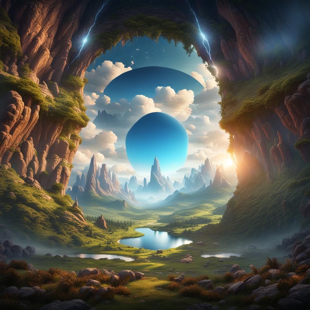 Magical Valley Reflected in Sky Mirror