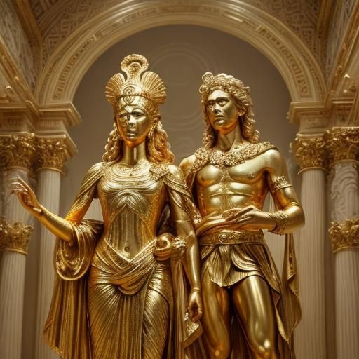King Midas and Daughter Turned to Gold