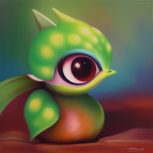 Adorable Sweet Character Design Oil Painting