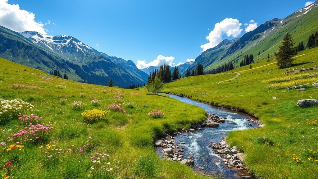 Scenic Mountain Meadow Photography