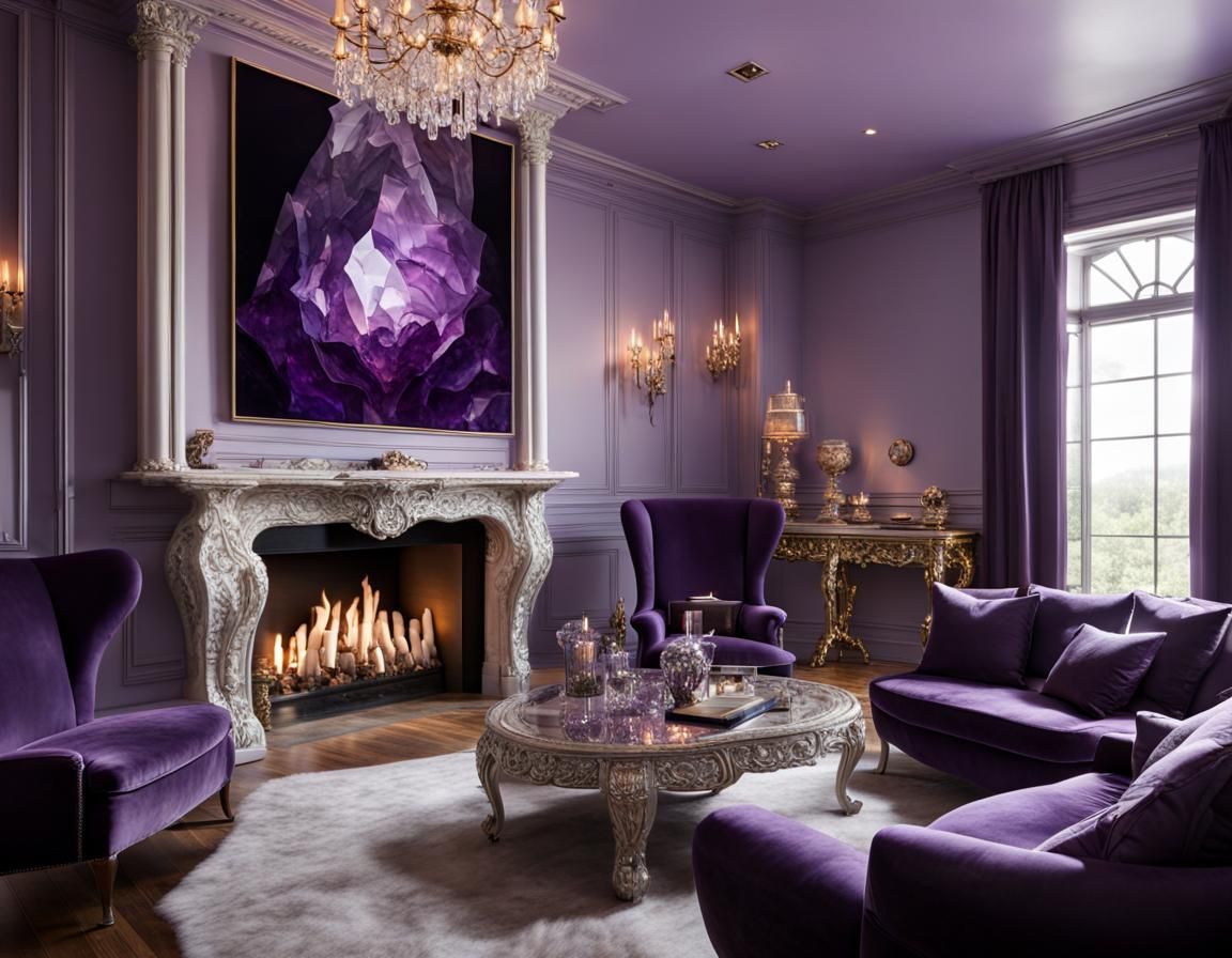 Royal Amethyst Crystal Living Room