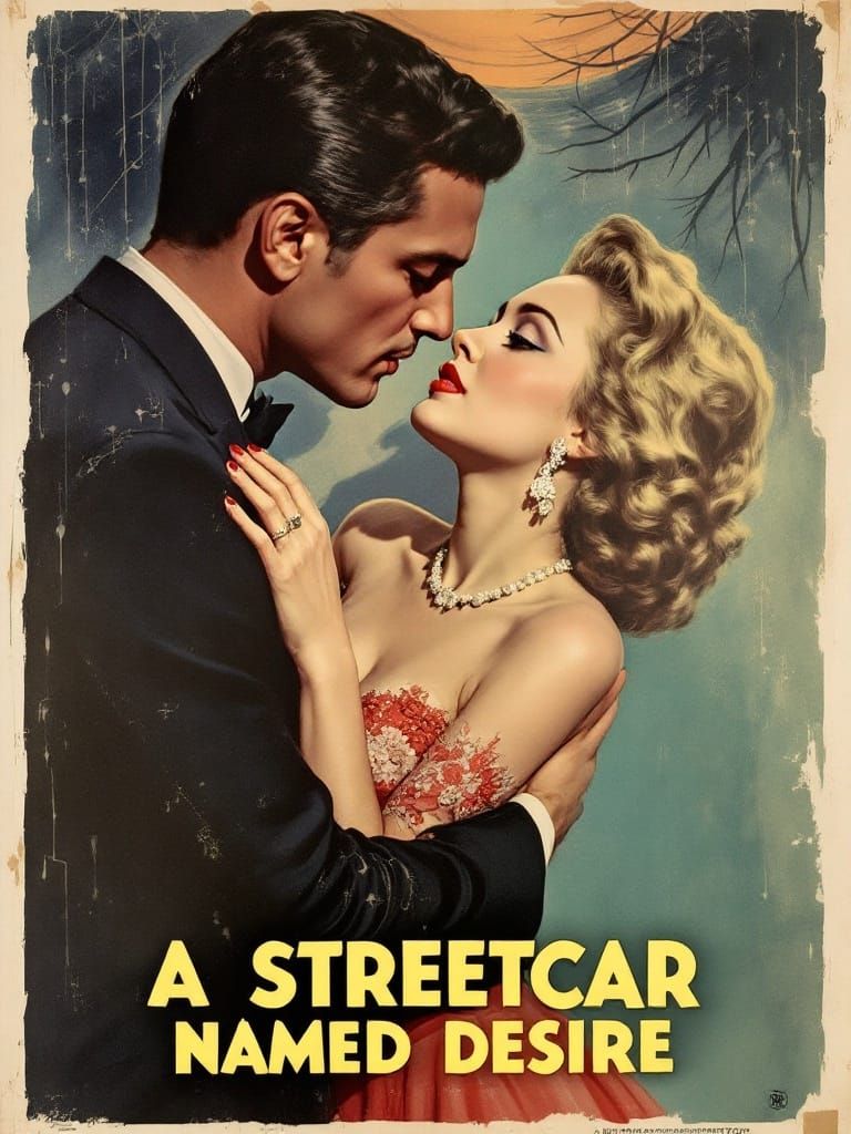 Ethereal Romance on a Vintage Movie Poster