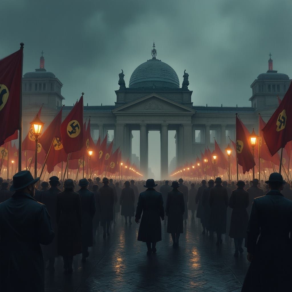 Berlin's Turbulent Night: A Hauntingly Realistic Digital Pai...