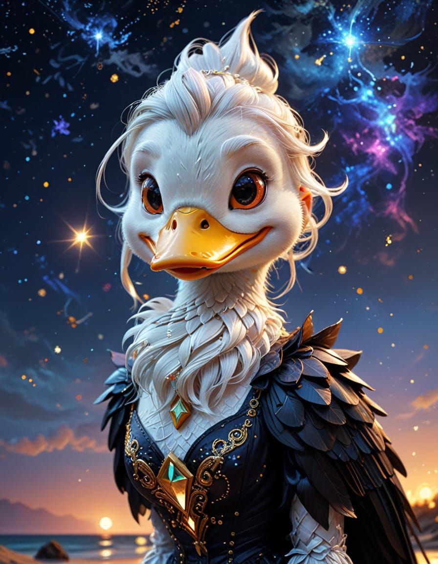 Geometric Hairstyle with Glowing Lights, Digital Art