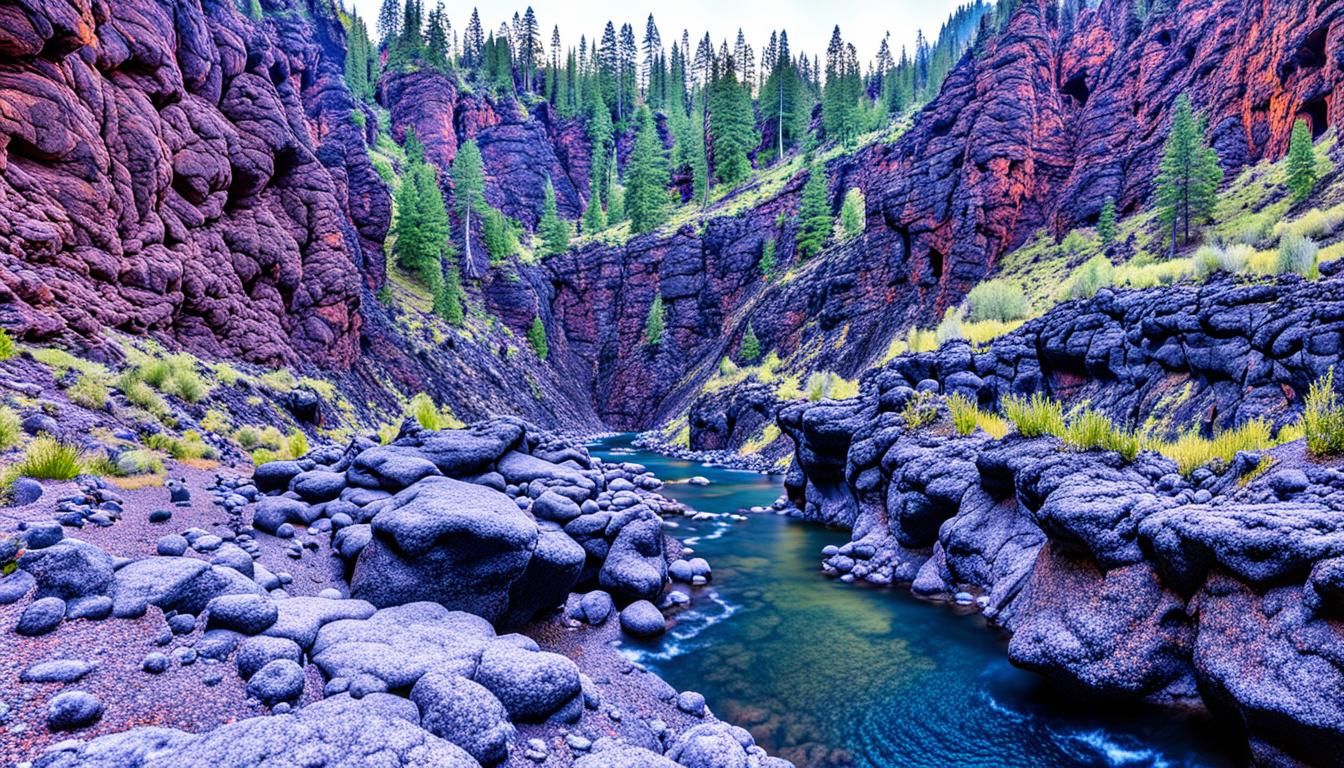 Dramatic Lava Canyon Landscape