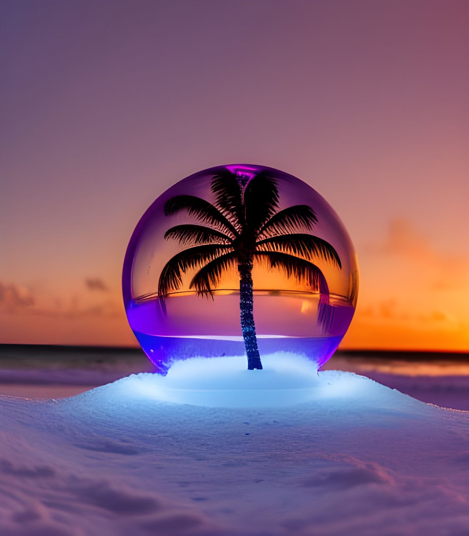 Sunset snow globe
