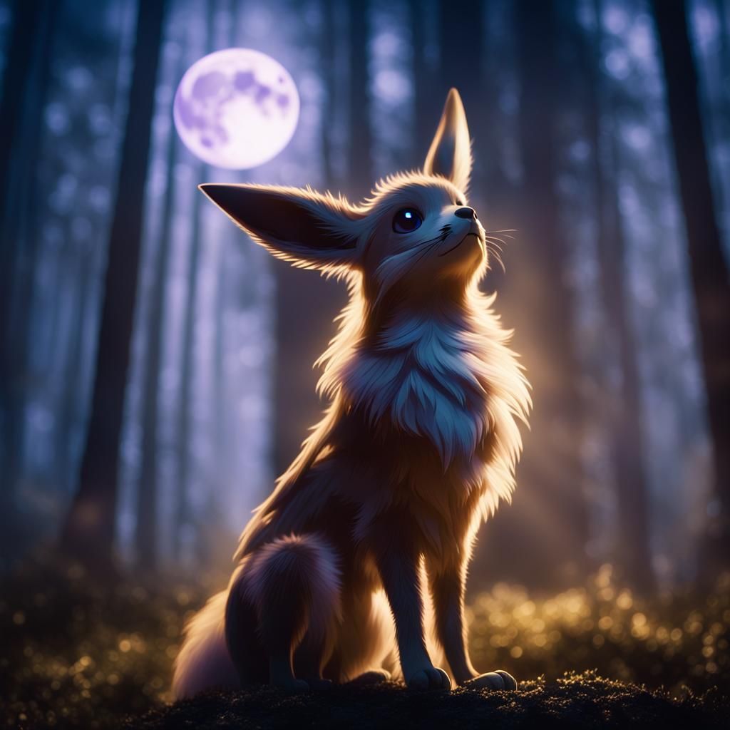 Eevee Under the Golden Moon