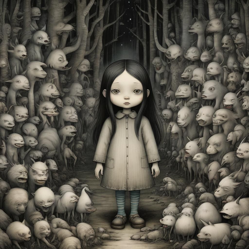 Grimdark Monster in Gothic Horror Style